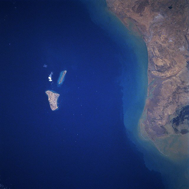 Satellite view of Kharg Island, Iran